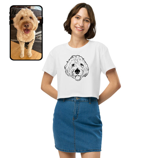 Crop Top | Personalized Pet Line Art T-Shirt