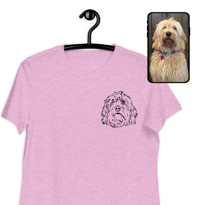 Women's 100% Cotton T-Shirt | Custom Dog Line Art