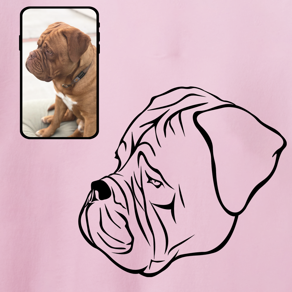 Women's 100% Cotton T-Shirt | Custom Dog Line Art