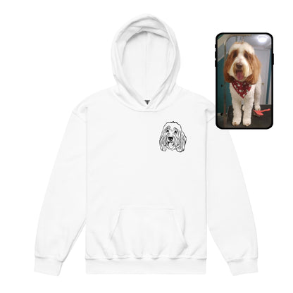 Kids Hoodie | Personalized Line Art Dog Face